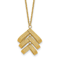 Load image into Gallery viewer, 14K Polished and Textured Fancy with 2in ext. Necklace
