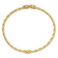 Load image into Gallery viewer, 14K Polished and Twisted with Crystal Hinged Bangle
