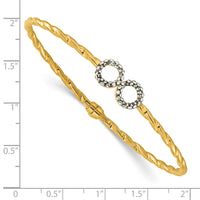 Load image into Gallery viewer, 14K Polished and Twisted with Crystal Hinged Bangle
