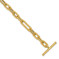 Load image into Gallery viewer, 14K Polished Fancy Link Toggle Clasp Bracelet

