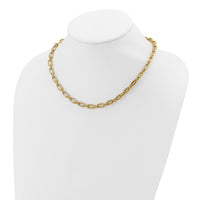 Load image into Gallery viewer, 14K Polished &amp; Textured Fancy Link Necklace
