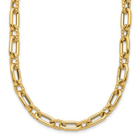 Load image into Gallery viewer, 14K Polished &amp; Textured Fancy Link Necklace
