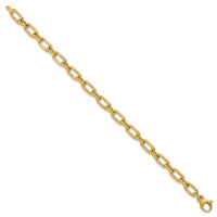 Load image into Gallery viewer, 14K Polished &amp; Textured Fancy Link Bracelet
