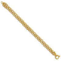 Load image into Gallery viewer, 14K Polished Woven Link Bracelet
