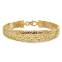 Load image into Gallery viewer, 14K Polished Woven Graduated Dome Bracelet
