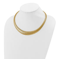 Load image into Gallery viewer, 14K Polished Woven Graduated Dome Necklace
