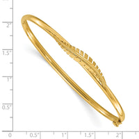 Load image into Gallery viewer, 14K Polished Leaf Hinged Bangle
