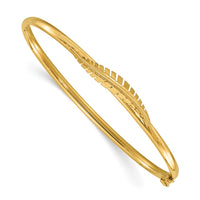 Load image into Gallery viewer, 14K Polished Leaf Hinged Bangle
