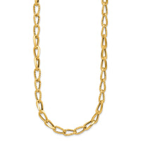 Load image into Gallery viewer, 14K Polished and Diamond-cut Fancy Link Necklace
