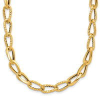 Load image into Gallery viewer, 14K Polished and Diamond-cut Fancy Link Necklace

