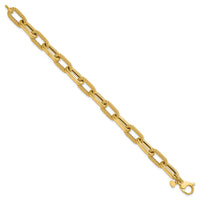 Load image into Gallery viewer, 14K Polished and Textured Fancy Link Bracelet
