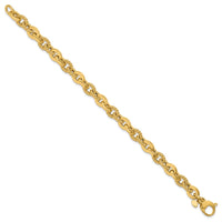 Load image into Gallery viewer, 14K Polished and Textured Fancy Link Bracelet
