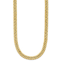 Load image into Gallery viewer, 14K Polished and Satin Reversible Fancy Curb Necklace
