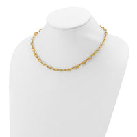 Load image into Gallery viewer, 14K Polished and Satin Fancy Link Necklace
