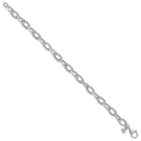Load image into Gallery viewer, 14K White Gold Polished and Satin Fancy Link Bracelet
