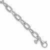 14K White Gold Polished and Satin Fancy Link Bracelet