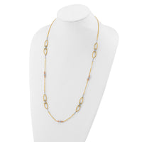 Load image into Gallery viewer, 14K Tri-color Polish/Textured/Dia-cut Fancy w/1.5in ext. Necklace
