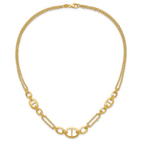 Load image into Gallery viewer, 14K Polished Multi-strand Fancy Link Necklace
