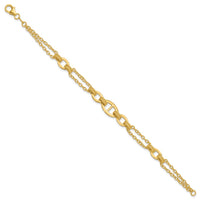 Load image into Gallery viewer, 14K Polished Multi-strand Fancy Link Bracelet
