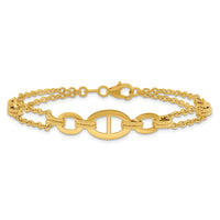 Load image into Gallery viewer, 14K Polished Multi-strand Fancy Link Bracelet
