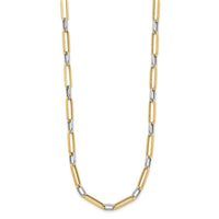 Load image into Gallery viewer, 14K w/White Rhodium Polished and Textured Fancy Link Necklace
