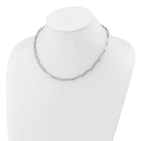 Load image into Gallery viewer, 14K White Gold Polished and Textured Fancy Link Necklace
