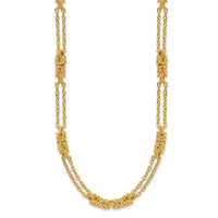 Load image into Gallery viewer, 14K Polished and Textured Multi-strand Necklace
