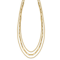 Load image into Gallery viewer, 14K Polished 3-strand Fancy Link Necklace
