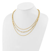 Load image into Gallery viewer, 14K Polished 3-strand Fancy Link Necklace
