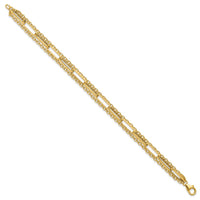 Load image into Gallery viewer, 14K Polished 3-strand Fancy Link Bracelet
