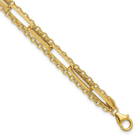Load image into Gallery viewer, 14K Polished 3-strand Fancy Link Bracelet
