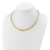 Load image into Gallery viewer, 14K Polished Ridged Graduated Necklace
