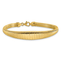 Load image into Gallery viewer, 14K Polished Ridged Graduated Bracelet
