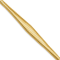Load image into Gallery viewer, 14K Polished Ridged Graduated Bracelet

