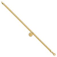 Load image into Gallery viewer, 14K Polished Stretch/Mesh Diamond-cut Disc Bracelet
