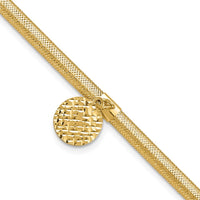 Load image into Gallery viewer, 14K Polished Stretch/Mesh Diamond-cut Disc Bracelet

