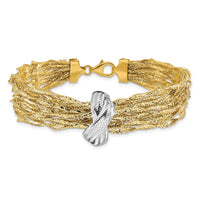 Load image into Gallery viewer, 14K with Rhodium Polished Knot Mesh Multi-strand Bracelet
