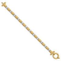 Load image into Gallery viewer, 14K Two-tone Polished Fancy Link Bracelet
