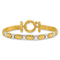 Load image into Gallery viewer, 14K Two-tone Polished Fancy Link Bracelet
