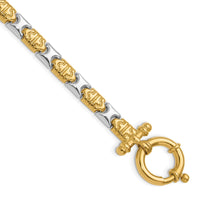 Load image into Gallery viewer, 14K Two-tone Polished Fancy Link Bracelet
