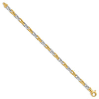Load image into Gallery viewer, 14K Two-tone Polished Fancy Link Bracelet
