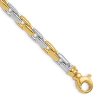 Load image into Gallery viewer, 14K Two-tone Polished Fancy Link Bracelet
