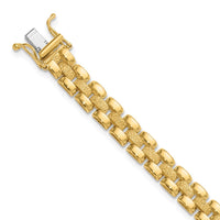 Load image into Gallery viewer, 14K Polished and Textured Fancy Link Bracelet

