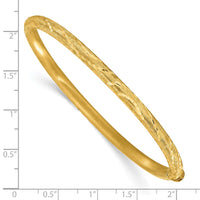 Load image into Gallery viewer, 14K Satin and Diamond-cut Hinged Bangle
