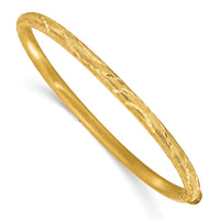 Load image into Gallery viewer, 14K Satin and Diamond-cut Hinged Bangle
