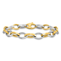 Load image into Gallery viewer, 14K Two-Tone Polished Link Bracelet
