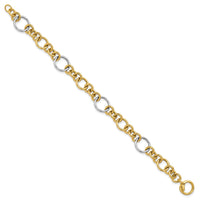 Load image into Gallery viewer, 14K Two-Tone Polished Circle Links Bracelet

