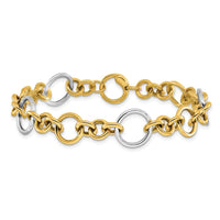Load image into Gallery viewer, 14K Two-Tone Polished Circle Links Bracelet
