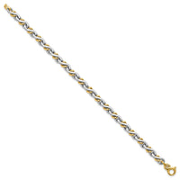 Load image into Gallery viewer, 14K Two-Tone Polished Fancy Link Bracelet
