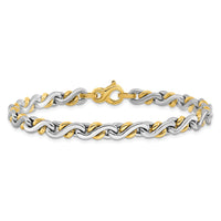 Load image into Gallery viewer, 14K Two-Tone Polished Fancy Link Bracelet
